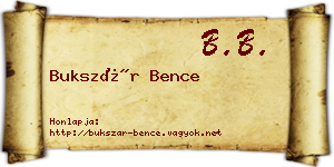 Bukszár Bence névjegykártya