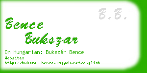 bence bukszar business card